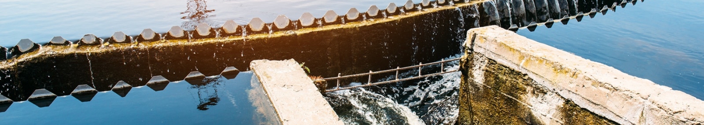 Tanks for aeration and biological purification of sewage in wastewater treatment plant.